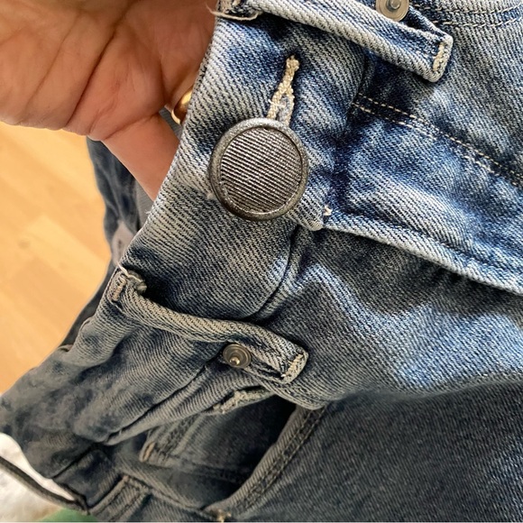 Good American Good Waist Palazzo Crop Jeans Womens Size 26 XS 2 Blue 453 Flare - Picture 12 of 12